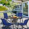 2-Piece Outdoor Rocking Chair Set with Metal Frame and Breathable Fabric Seat for Patio or Porch